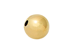 14K Gold - 4mm Round Bright Beads, 0.9mm Hole