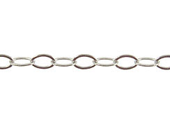 14K White Gold - Flat Cable Chain