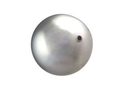 Light Grey -  14mm Round Larger hole Swarovski Crystal Pearls Strand of 25