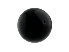 Mystic Black -  14mm Round Larger hole Swarovski Crystal Pearls Strand of 25