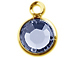 Light Sapphire  - Swarovski Crystal Gold Plated Birthstone Channel Charms, 12 x 9mm