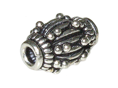 13x8.6mm Decorative Bali Style Silver Bead