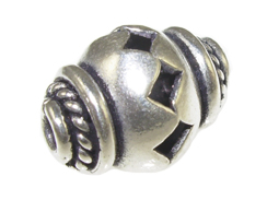 13.1mm Decorative Bali Style Silver Bead