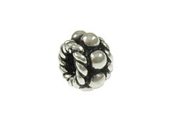 27 beads - 5x3.25mm Rope Accent Daisy Bali Style Silver Spacer Beads