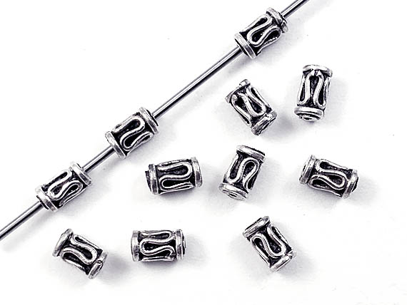 6.8mm Bali Silver Tube Beads