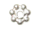 5mm Bright White Bali Style Silver Daisy Strand   (Approximately 138 beads).  1.5mm Thick
