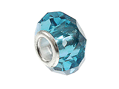 Faceted Glass Birthstone Bead - Blue Topaz