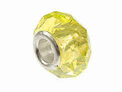 Yellow Faceted Glass Bead