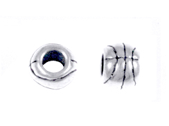 Sterling Silver Basketball large Hole Bead-6x7.75mm (3.75mm Hole)