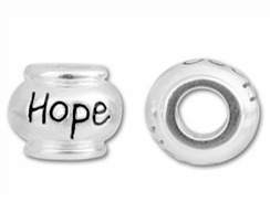 10mm Sterling Silver Hope bead with 4.5mm hole, Pandora Compatible 