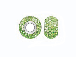 August Birthstones - 12x8mm Rondelle, with Sterling Core, Pandora Compatible 