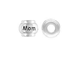 Sterling Silver MOM Large Hole Bead