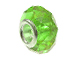 August Faceted Glass Birthstone Bead, with Plated Silver Core  - Peridot