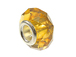 November Faceted Glass Birthstone Bead, with Plated Silver Core  - Yellow Topaz