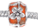 9mm Orange Flower Enamel Bead