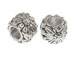 Sterling Silver Flower Accent Large Hole Bead-6.1x7.5mm (3.8mm Hole) 