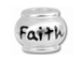 10mm Sterling Silver FAITH bead with 4.5mm hole, Pandora Compatible 