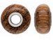 14mm Dark Brown Wood Bead with Sterling Silver Core