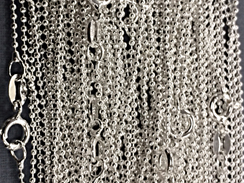 16-inch 1.2mm round Sterling Silver  Bead Chain Bulk Pack of 50