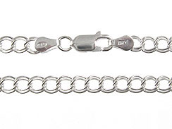 7.75-inch Sterling Silver 060 Double Link Chain Charm Bracelet