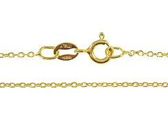 16-inch Gold over Sterling Silver Diamond Cut Cable Finished Chain 