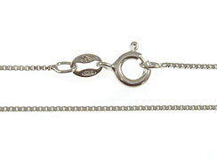 16-inch Rhodium Plated Sterling Silver 0.9mm Box Chain 