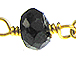 Faceted Turmaline Black Gold Plated Chain 
