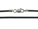 16-inch 1.5mm Round BLACK Leather Necklace With Sterling Silver Lobster Clasp 