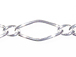 Sterling Silver Twisted Open Diamond Link Chain