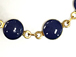 Vintage Lapis Blue Enameled Station Chain Brass Beaded Bohemian Chain by foot - Lapis Blue Rosary Chain Gold