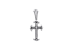 Sterling Silver Lined Cross Charm 