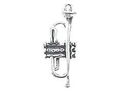 Sterling Silver Trumpet Charm 
