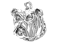 Sterling Silver Bulldog Head Charm 