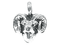 Sterling Silver Ram Head - Charm