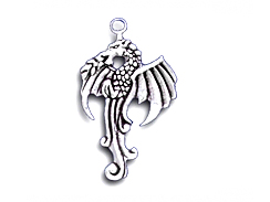 Sterling Silver Left Facing Dragon Charm 