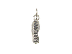 Sterling Silver Marathon Print Shoe Charm with Jumpring