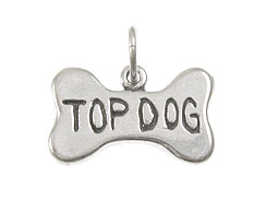 Sterling Silver Top Dog Bone Charm 