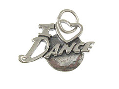 Sterling Silver I Love Dance Charm with Jumpring