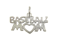 Sterling Silver Baseball Mom Charm with Jumpring