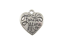 Sterling Silver Forever Mine Heart Charm 