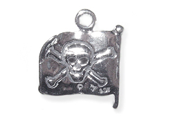 Sterling Silver Pirate Flag Double Sided Charm