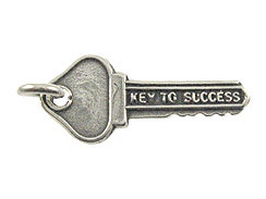 Sterling Silver Key to Success Charm 
