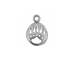 Sterling Silver Bear Paw Print Charm with Jump Ring