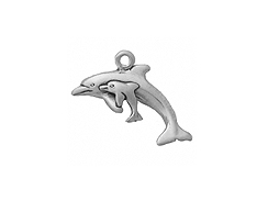 Sterling Silver Dolphin Family Charm with Jump Ring
