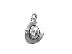 Sterling Silver Cowboy Hat Charm with Jump Ring