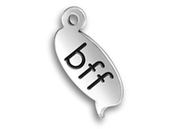 Sterling Silver BFF Text Chat Charm  with Jumpring