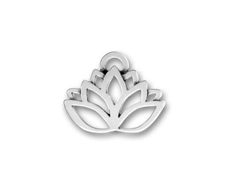 Sterling Silver Lotus Flower Charm with Jumpring