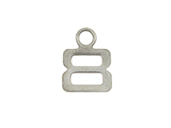 9mm Sterling Silver Number Charm -  8 