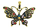 Vintage Butterfly Pendant Antique Brass Plated - Bail Included
