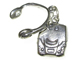 Sterling Silver CD Player with Headphone 2 Piece Charm 